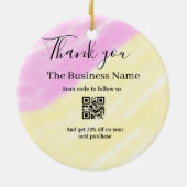 Scan QR to follow us thank you discount code pink  セラミックオーナメント (裏面)