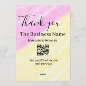 Scan QR to follow us thank you discount code pink  招待状 (裏面)