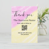 Scan QR to follow us thank you discount code pink  招待状 (スタンド正面)