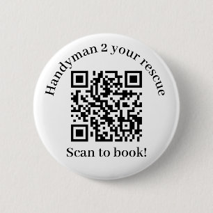 Scan to book Handyman QRコード 缶バッジ