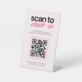 Scan to Check in QR Code Business Tabletop Sign 台座サイン (正面)