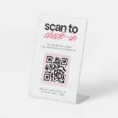Scan to Check in QR Code Business Tabletop Sign 台座サイン (正面)
