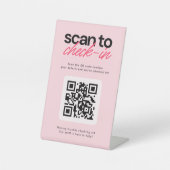 Scan to Check in QR Code Business Tabletop Sign 台座サイン (正面)