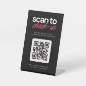 Scan to Check in QR Code Business Tabletop Sign 台座サイン (正面)