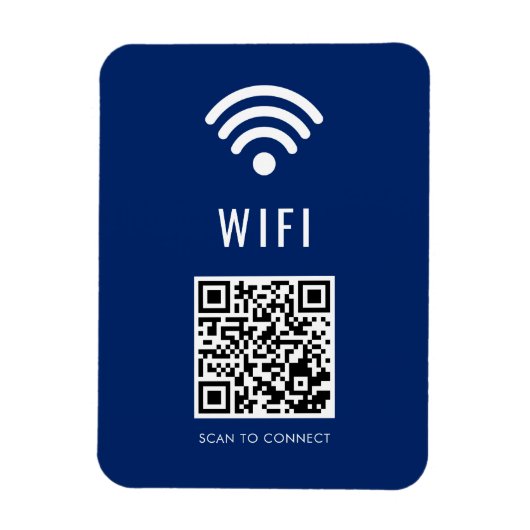 Scan to Connect Navy WiFi Magnet with QR Code マグネット (縦)