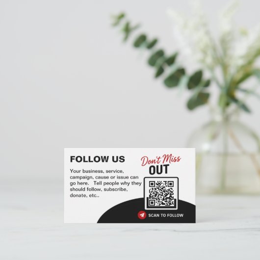 Scan to Follow QR Code Design Template 名刺 (スタンド正面)