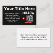 Scan to Follow QR Code Design Template 名刺 (正面/裏面)