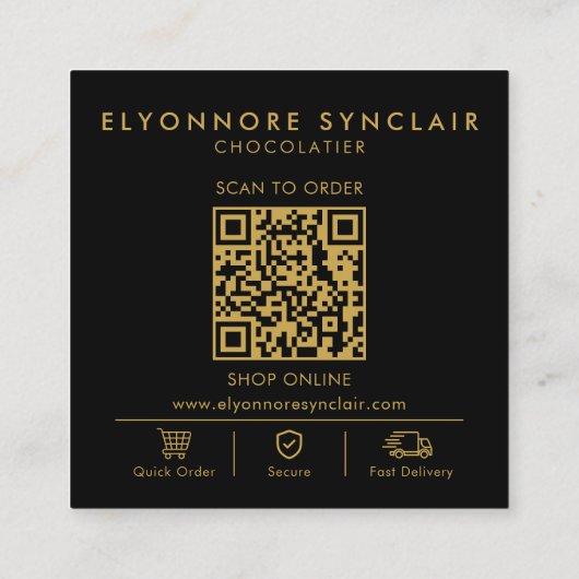 Scan To Order Qr Code スクエア名刺 (裏面)