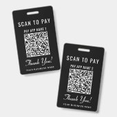 Scan to Pay 2 Payment QR Codes Black バッジ (正面＆裏面)