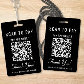 Scan to Pay 2 Payment QR Codes Black バッジ