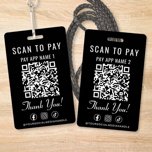 Scan to Pay 2 Payment QR Codes Social Media バッジ