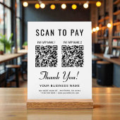 Scan to Pay 2 QR Codes Tabletop アクリルサイン