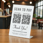 Scan to Pay 2 QR Codes Tabletop 台座サイン