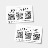 Scan to Pay 3 Payment QR Codes Social Media バッジ (表裏)