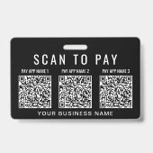 Scan to Pay 3 QR Codes Business バッジ (裏面)