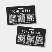 Scan to Pay 3 QR Codes Business バッジ (表裏)