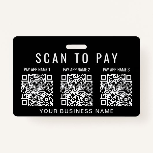 Scan to Pay 3 QR Codes Business バッジ (正面)