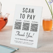 Scan to Pay 3 QR Codes Tabletop 台座サイン (インサイチュ)