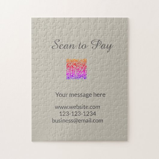 scan to pay Add QR logo website email business sho ジグソーパズル (縦)