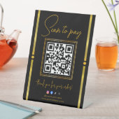 Scan to Pay Black & Gold Logo Payment QR Codes 台座サイン (インサイチュ)
