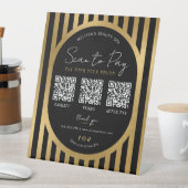 Scan to Pay Black & Gold Modern Payment 3 QR Codes 台座サイン (インサイチュ)