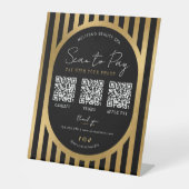 Scan to Pay Black & Gold Modern Payment 3 QR Codes 台座サイン (正面)