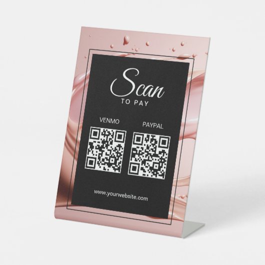 Scan To Pay Business 2 QR Codes  台座サイン (正面)