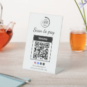 Scan To Pay Business Logo Qr Code 台座サイン (インサイチュ)