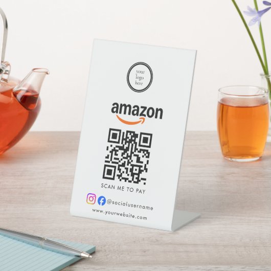 Scan To Pay Business Logo Qr Code 台座サイン (インサイチュ)