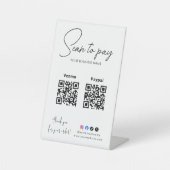 Scan To Pay Business Logo Qr Code 台座サイン (正面)