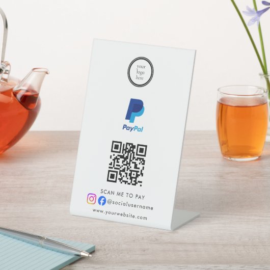 Scan To Pay Business Logo Qr Code 台座サイン (インサイチュ)