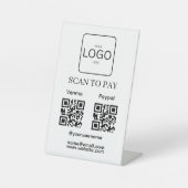 Scan To Pay Business Logo Qr Code Pedestal Sign 台座サイン (正面)
