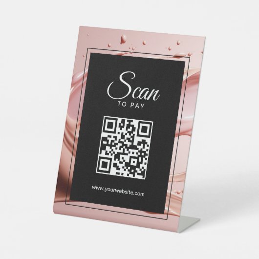 Scan To Pay Business QR Code  台座サイン (正面)