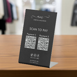 Scan To Pay Business Qr Code Script Black 台座サイン