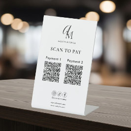 Scan To Pay Business Qr Code Script Monogram 台座サイン