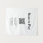 Scan to pay for order QR code add website social m タペストリー (正面(横))