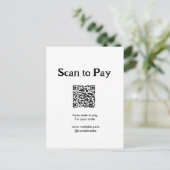Scan to pay for order QR code add website social m ポストカード (スタンド正面)