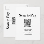 Scan to pay for order QR code add website social m ポストカード (正面/裏面)