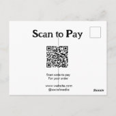 Scan to pay for order QR code add website social m ポストカード (裏面)