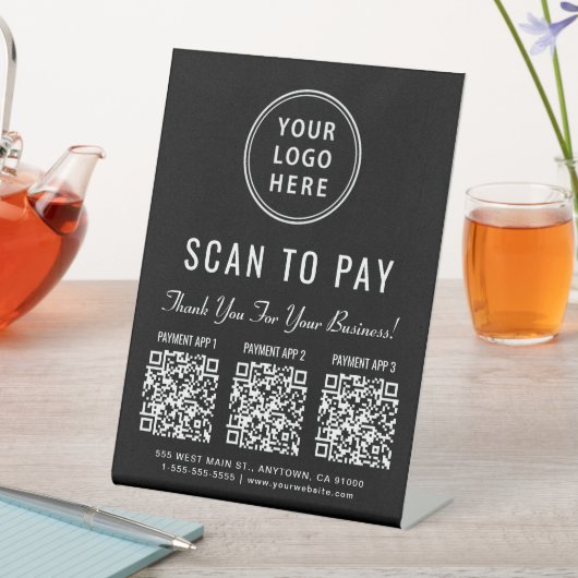 Scan to Pay Multi App QR Code Tabletop 台座サイン (インサイチュ)