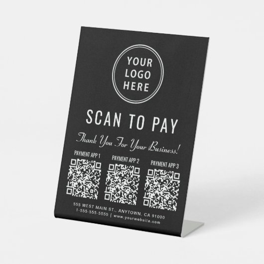 Scan to Pay Multi App QR Code Tabletop 台座サイン (正面)