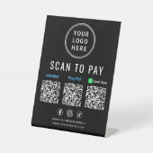 Scan to Pay Paypal Venmo CashApp QR Codes Logo 台座サイン (正面)