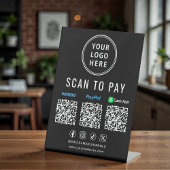 Scan to Pay Paypal Venmo CashApp QR Codes Logo 台座サイン