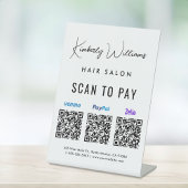 Scan to Pay Paypal Venmo Zelle QRコード ビジネス 台座サイン