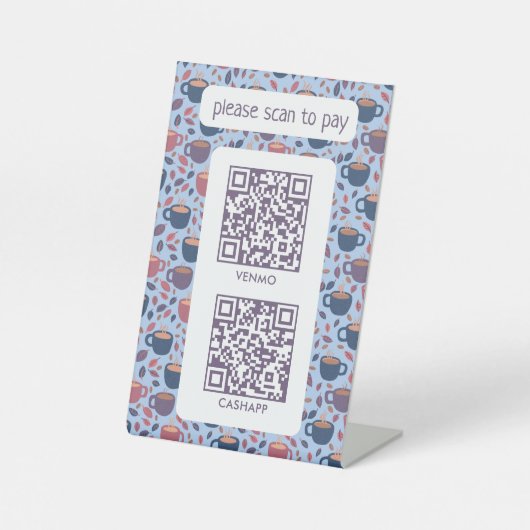 SCAN TO PAY QRコード エスプレッソコーヒーショップ 台座サイン (正面)