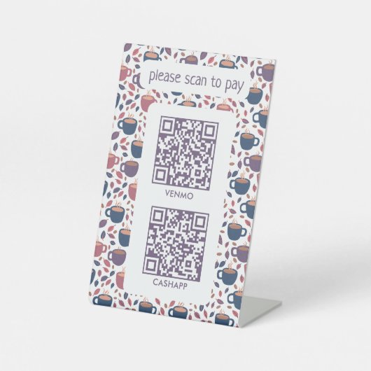 SCAN TO PAY QRコード エスプレッソコーヒーショップ 台座サイン (正面)
