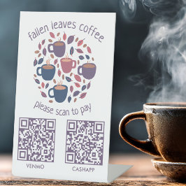 SCAN TO PAY QRコード エスプレッソコーヒーショップ 台座サイン
