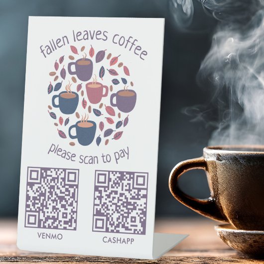 SCAN TO PAY QRコード エスプレッソコーヒーショップ 台座サイン