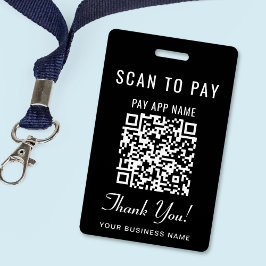 Scan to Pay QR Code Black バッジ