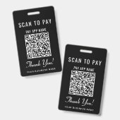 Scan to Pay QR Code Black バッジ (正面＆裏面)